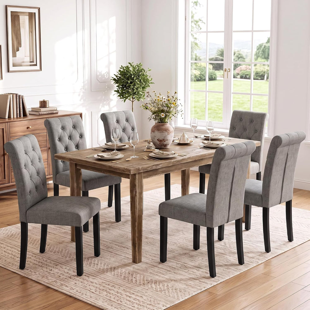 LSSPAID Dining Chairs Set of 6, Modern Armless Parsons Side Chairs, Upholster...