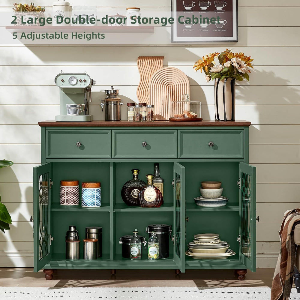 Joaxswe Farmhouse Sideboard Buffet Cabinet with Storage,48" Large Creden...