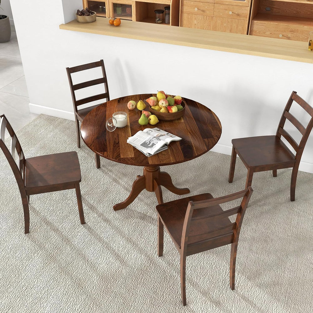 Giantex 39-Inches Round Rubber Wood Dining Table for 4 with Legs, 220 Lbs Cap...