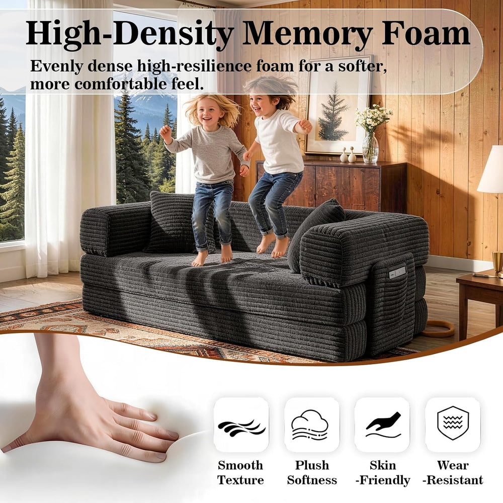 AUGOP Futon Sofa Bed Couch for Living Room,Pull Out Couch with Sleeper Sofa,D...