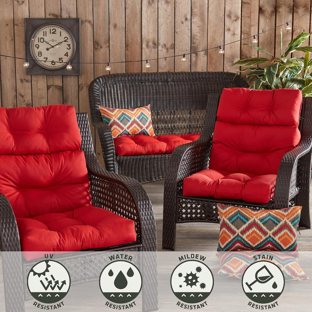 Greendale Home Fashions Outdoor 44x22-inch High Back Chair Cushions (Set of 2...