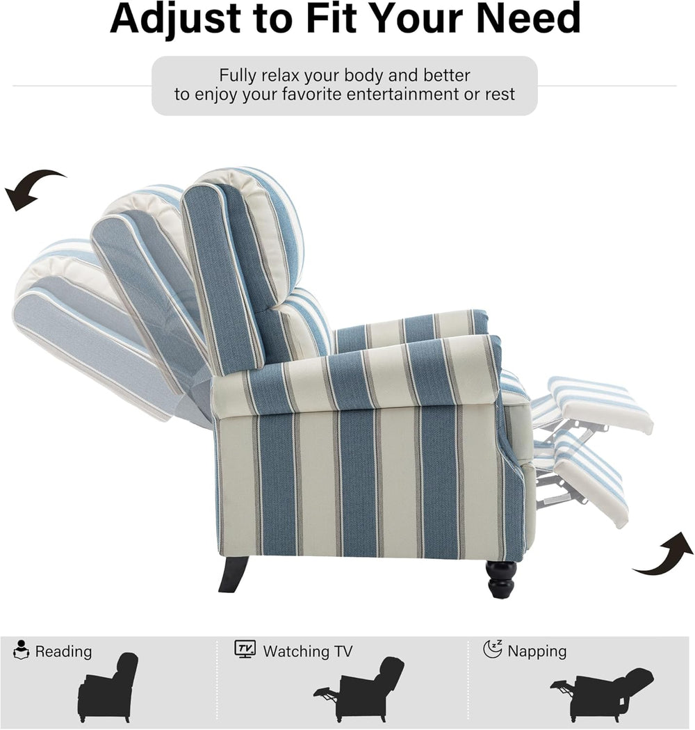 Recliner Chair, Modern Pushback Armchair with Adjustable Backrest & Footr...