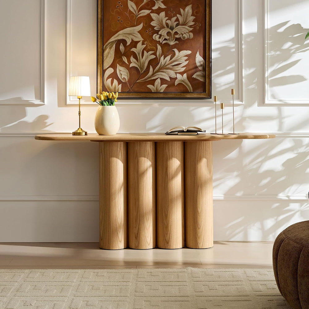 66.93" Modern Console Table for Entryway, Rustic Wood Sofa Table Farmhou...