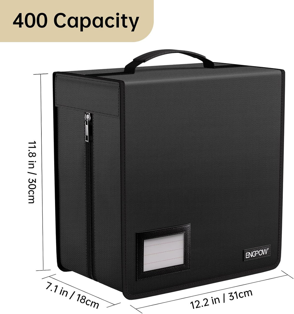 ENGPOW Fireproof CD Case, CD/DVD Storage Box,400 Capacity CD Binder DVD Stora...