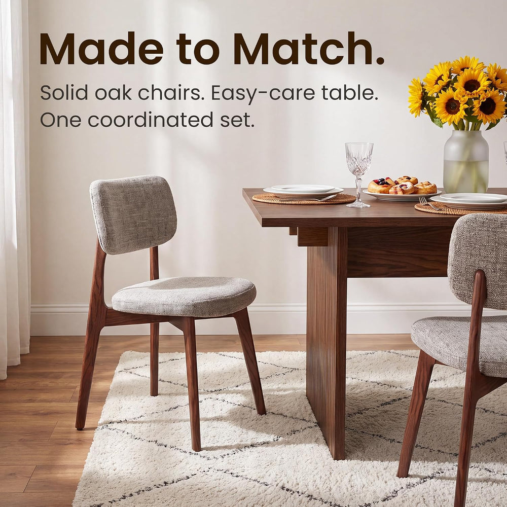 COLAMY 63 Inch Modern Farmhouse Dining Table Set for 6, Wooden Kitchen Table ...