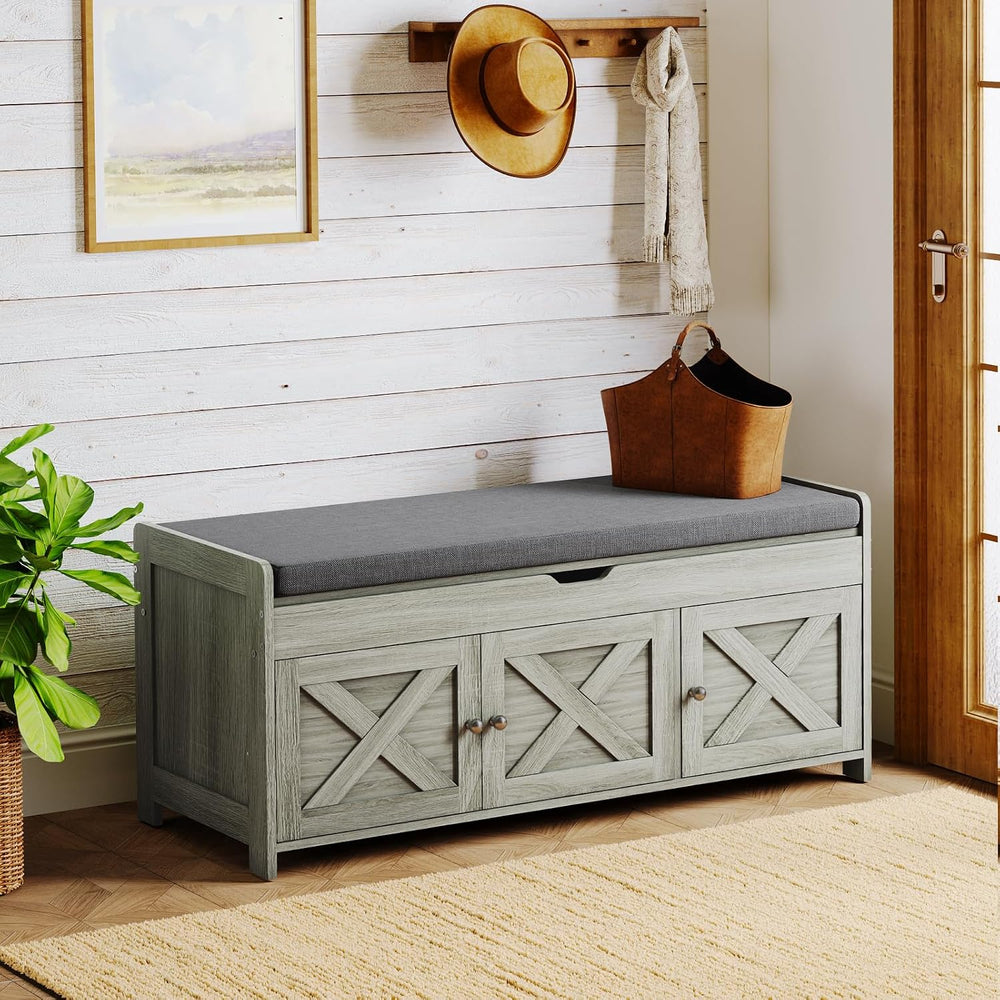 Pipishell Shoe Storage Bench, 2-Tier Shoe Bench with Cushioned Seat, Entryway...