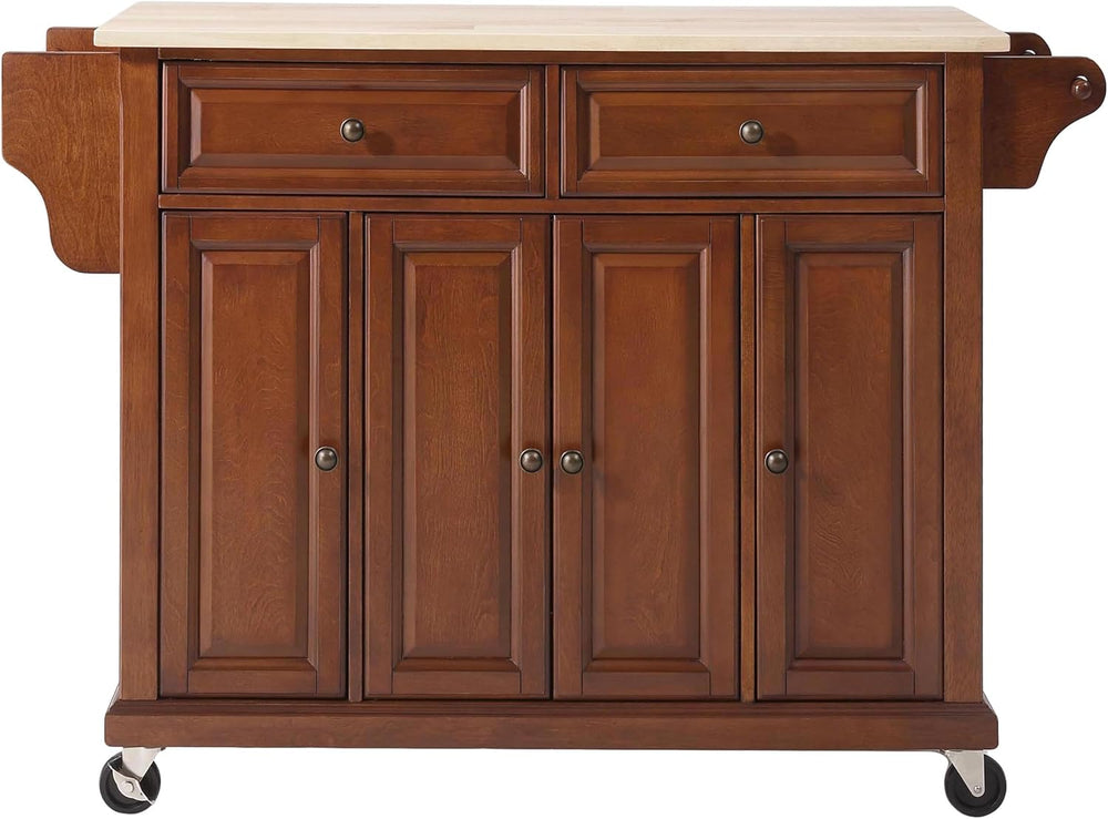 Crosley Furniture Full Size Rolling Kitchen Island, Wood Top