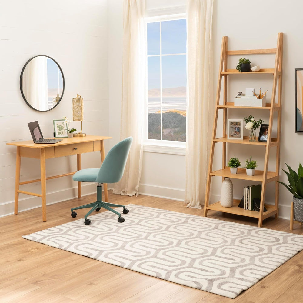 Linon Melissa Natural Wooden Five Shelf Ladder Bookcase