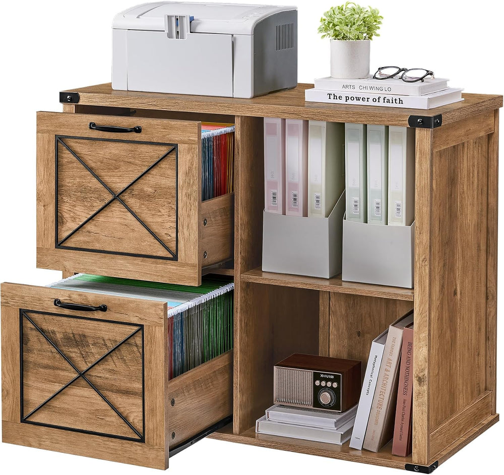 VASAGLE Lateral File Cabinet, Filing Cabinet with 2 Drawers, Printer Stand, 2...
