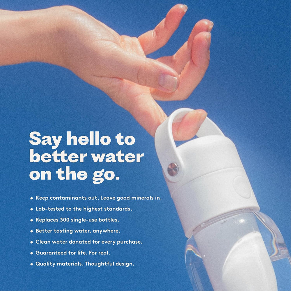 Aquagear Water Filter Bottle BPA-Free, 22oz Capacity, Removes Chlorine, PFOA/...