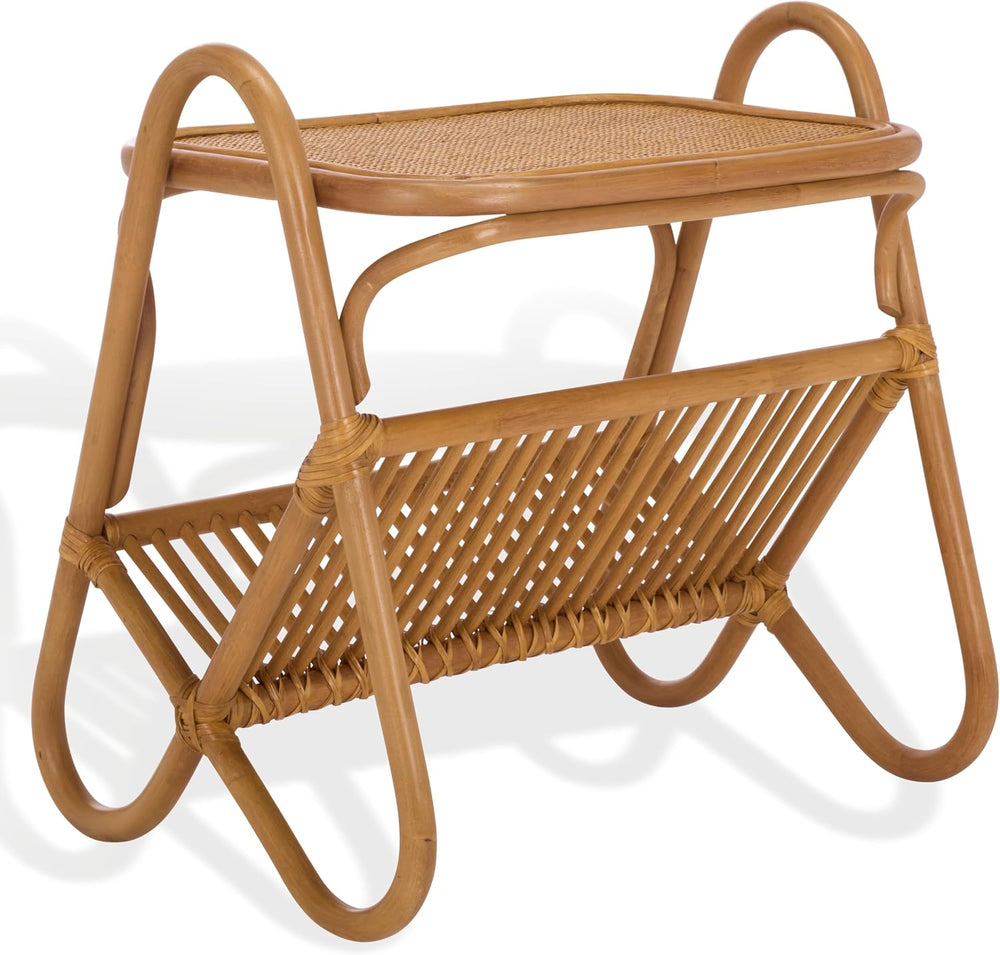 SAFAVIEH Couture Collection - Bayard Natural Rattan Accent Table, Side Table ...
