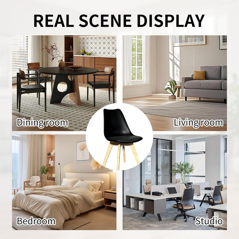 YLGJ&TIDY Modern Dining Chairs Set of 4 PU Leather Upholstered Chairs wit...