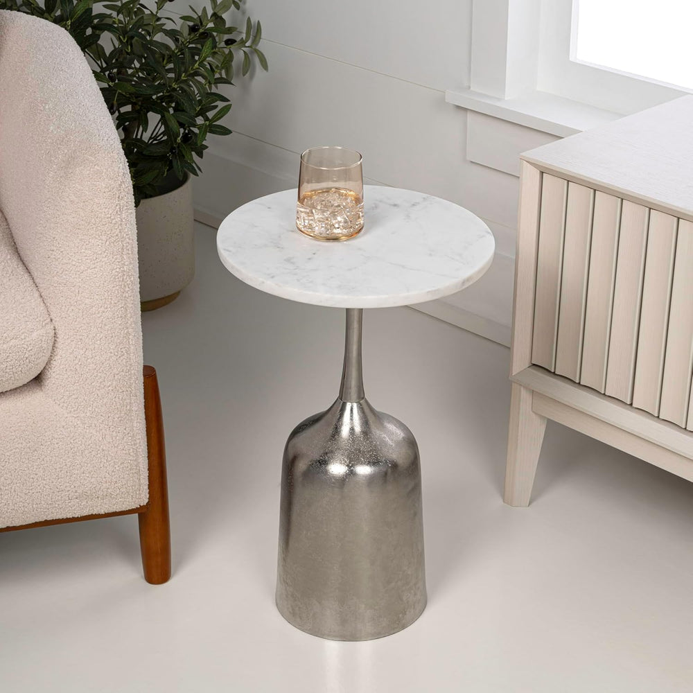 Eyely DNE4002A Noa 20.25" Classic Designer Metal Drink Table and Decorat...