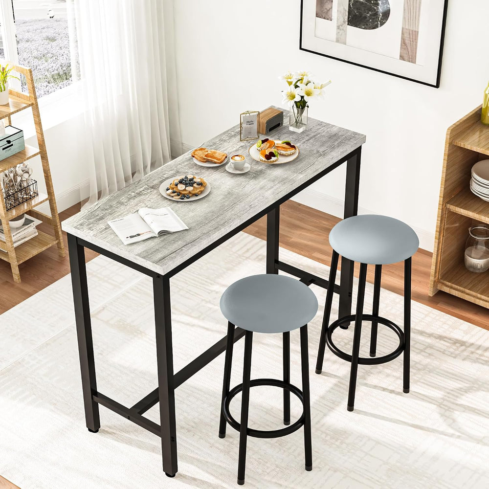 AWQM 39.3" Bar Table Set of 3, Pub Height Table and Chairs Set of 3 with...