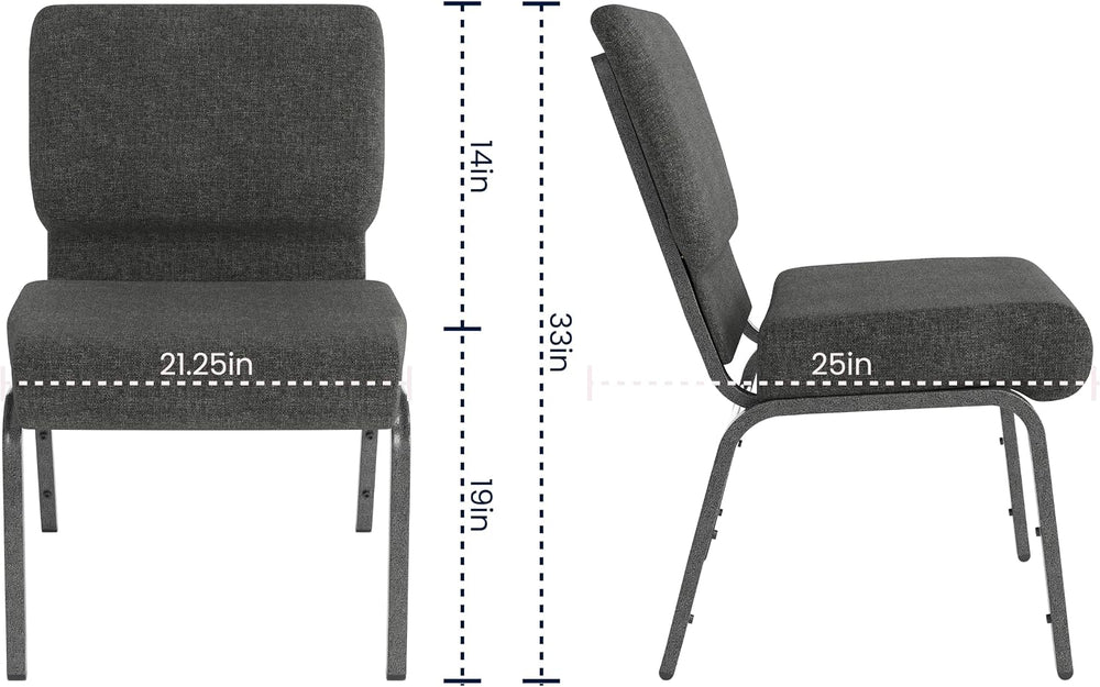 Flash Furniture 4 Pack HERCULES Series 21''W Church Chair in Dark Gra...