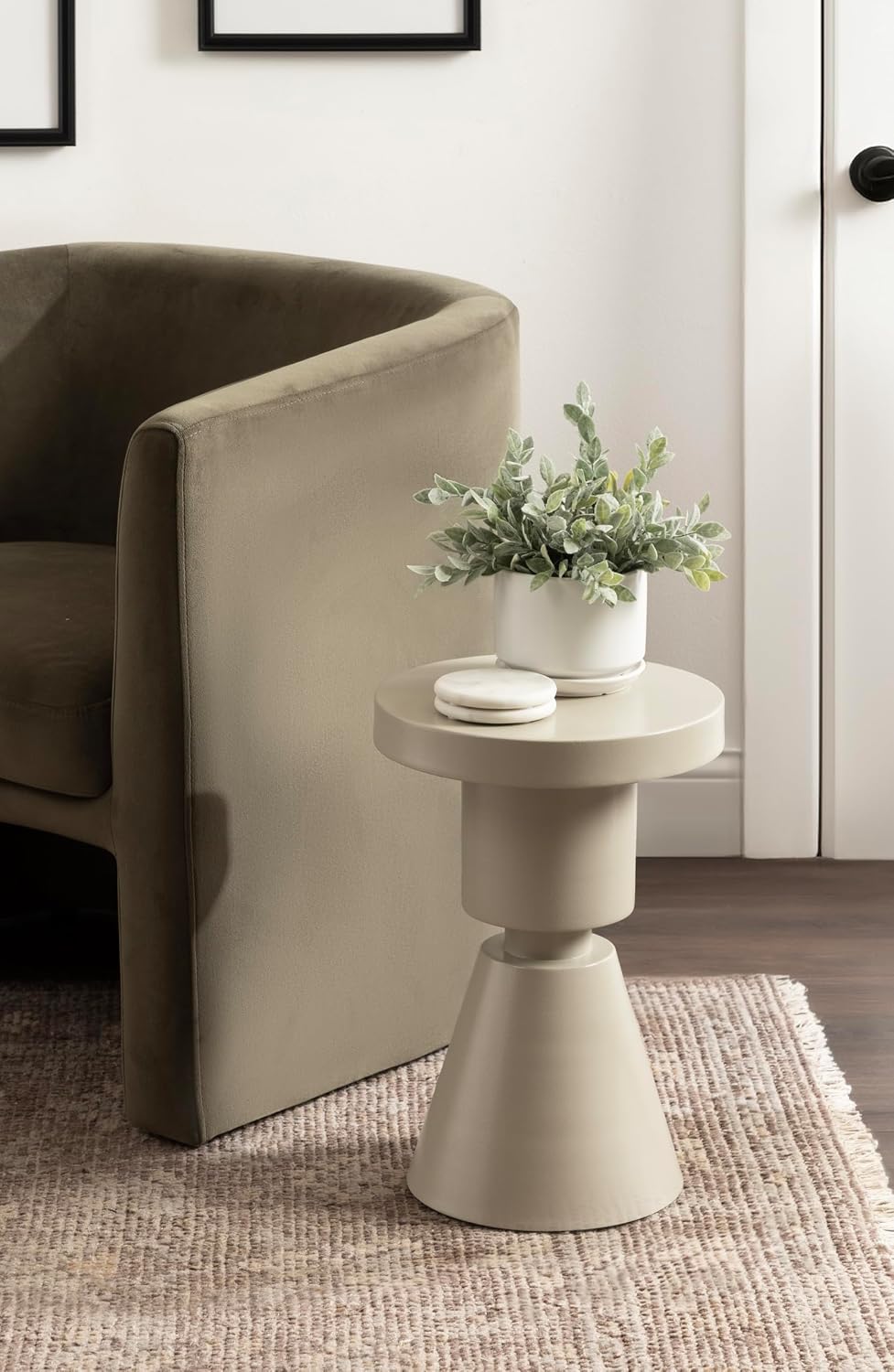 Kate and Laurel Boswell Modern Textured Metal Round Side Table, 12 x 12 x 18,...