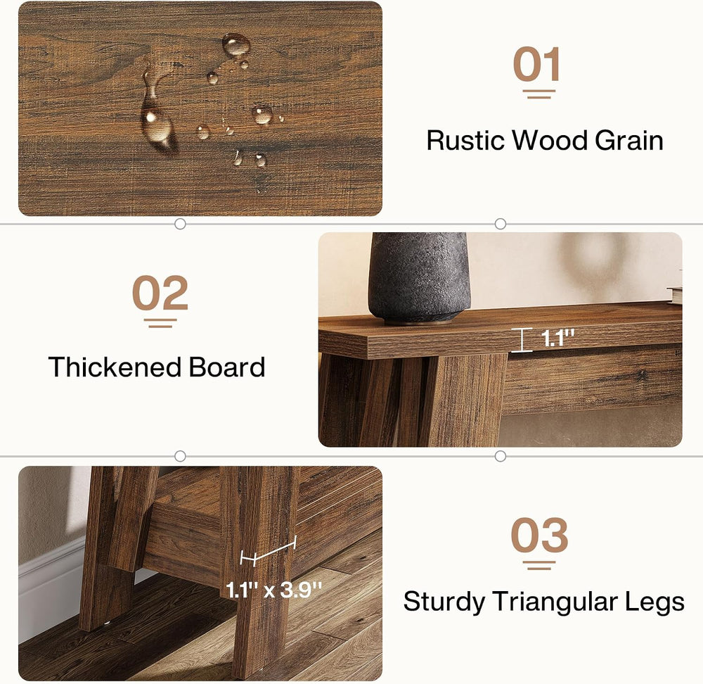 Tribesigns 41.3-Inch Farmhouse Entryway Table, 2-Tier Narrow Console Table Be...