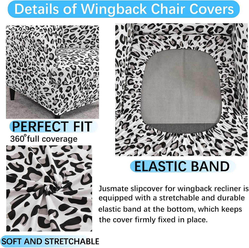 Wing Chair Slipcover, 2-Piece Printed Wingback Chair Cover