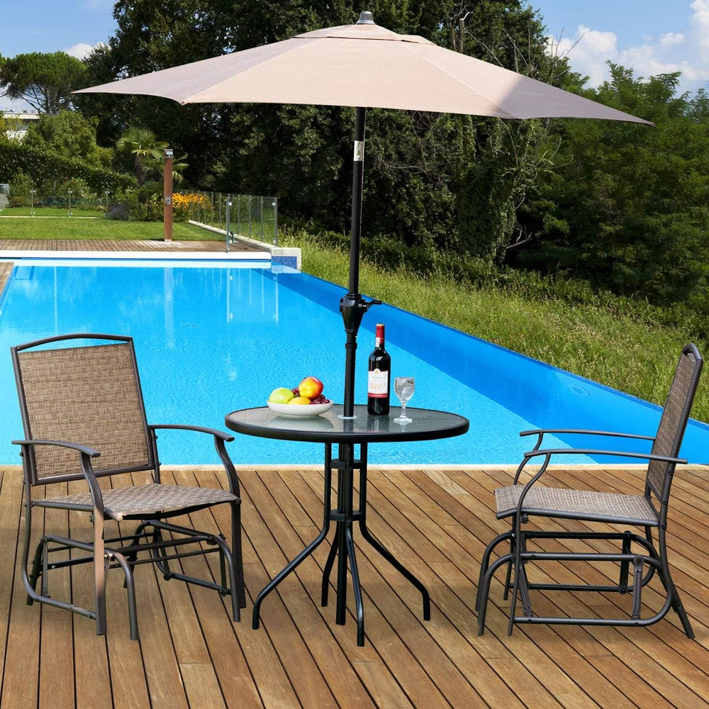 GIANTEX Outdoor Glider Chair W/Sturdy Metal Frame & Breathable Mesh Fabri...