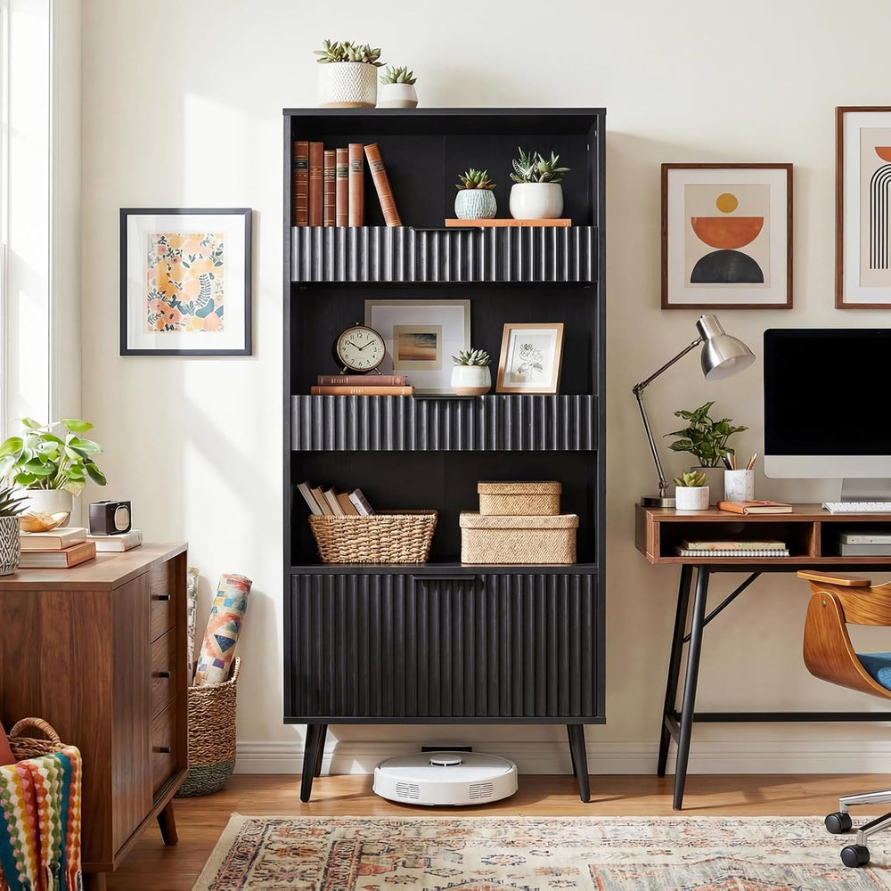 Bathroom Storage Cabinet Set of 2, 47.2" Wide 5-Tier Freestanding Pantry...