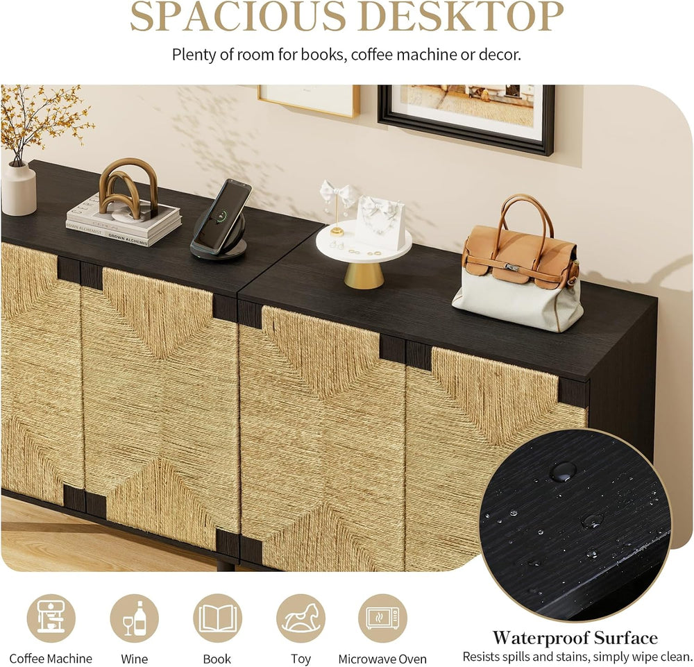 Small Accent Cabinet with Doors - Sideboard Buffet Cabinet with Storage, Coff...