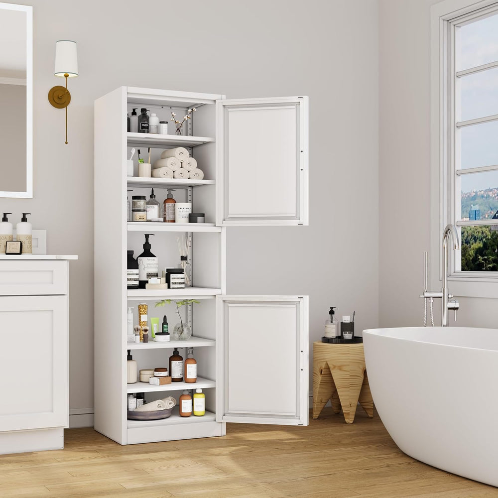 Ckzbx Tall Narrow Storage Cabinet 66.93" H Tall Bathroom Cabinet Metal P...