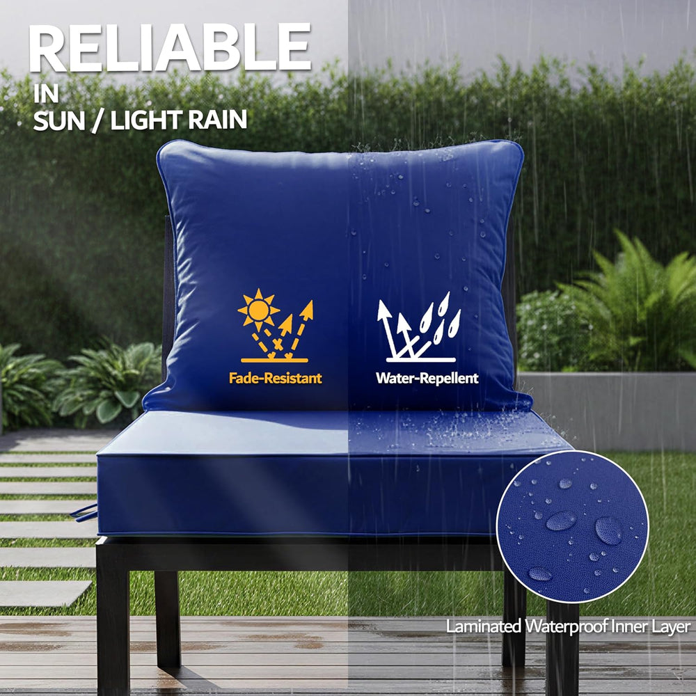 22x22 Inch Patio Chair Cushions Set of 2, Outdoor Furniture Cushions - Remova...