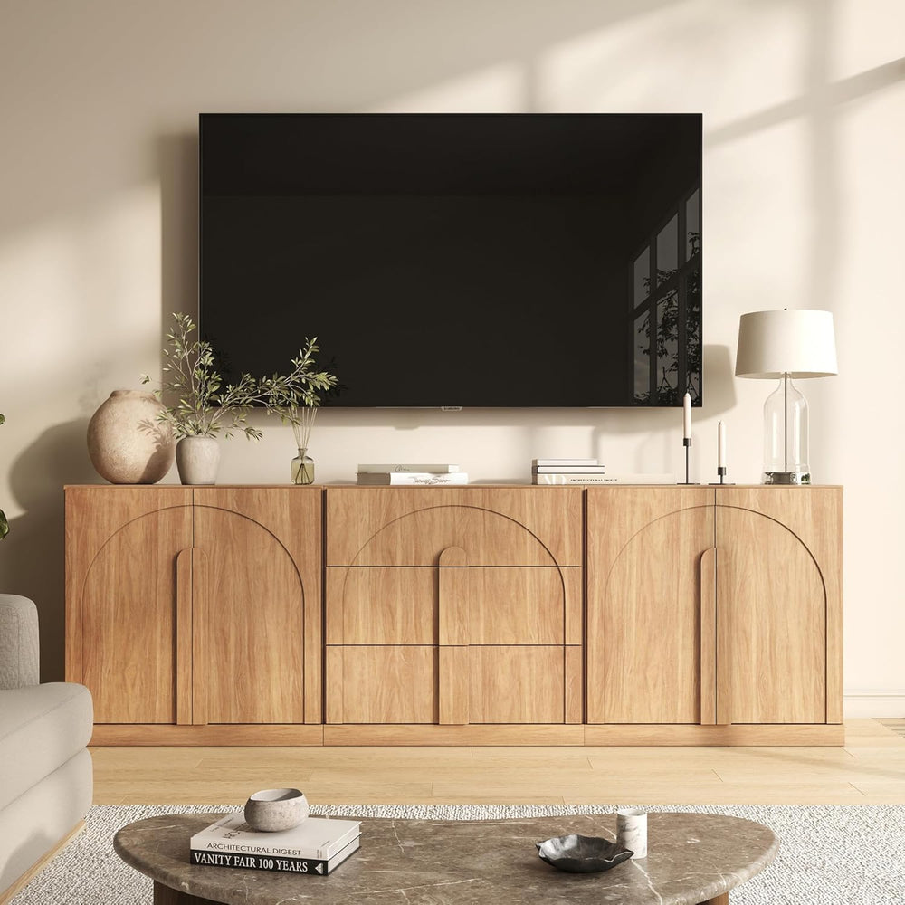 BELLEZE 3-Piece Modular Sideboard Cabinet Set Freely Configurable, Modern Woo...