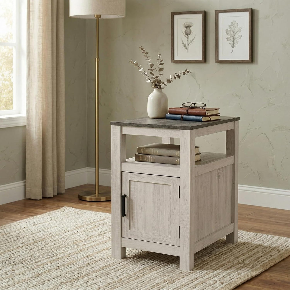 Signature Design by Ashley Fendenmore Farmhouse Chairside End Table with Stor...