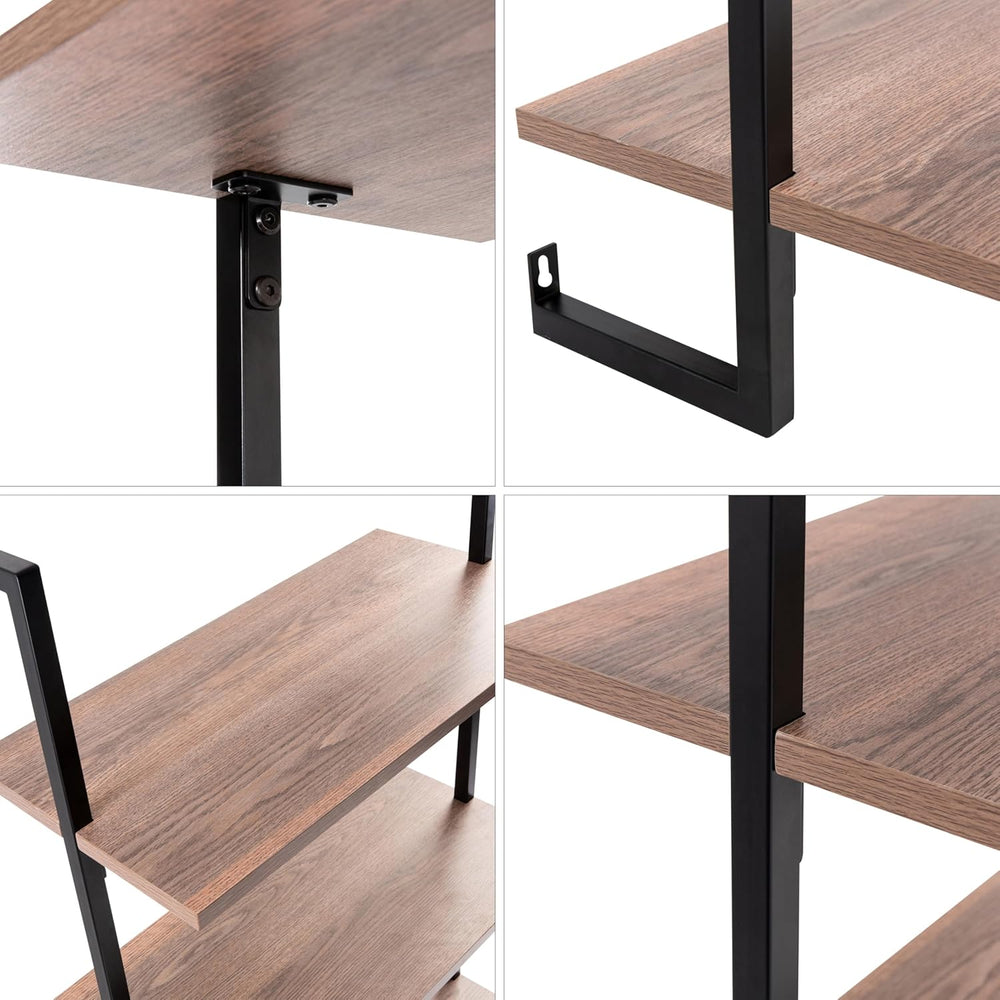 happimess MSH1000C Madera 40.55" Classic Industrial 3-Shelf Wood Wall-Mo...