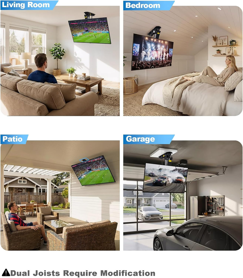 TOPSKY Motorized Ceiling TV Mount, 32–70 in TVs, 88 lb Capacity | Motorized f...