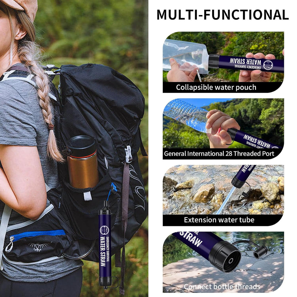 Emergency Water Filter Straw,10-Pack,Survival Gear Portable Purification Syst...