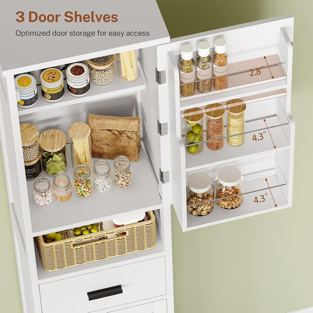 TEENFON 67" H Tall Storage Cabinet with 2 Doors, Bathroom Storage Cabine...