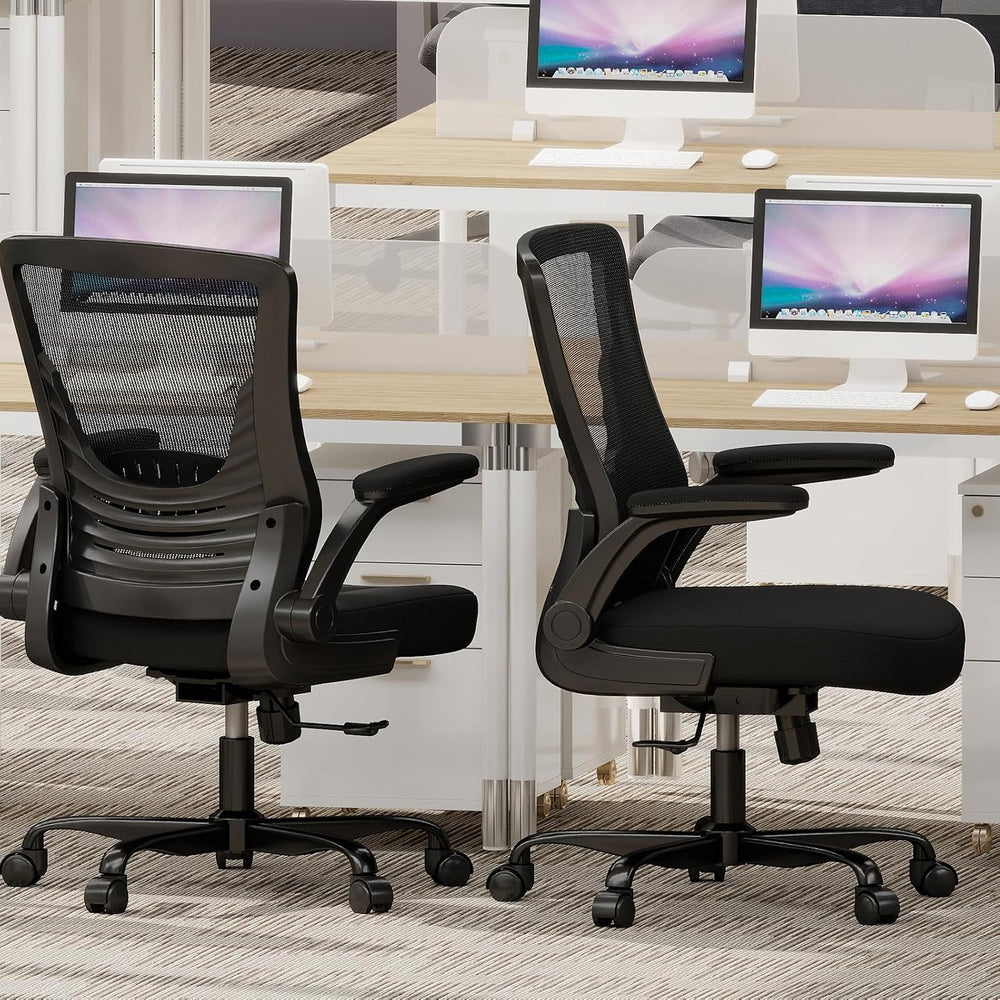 Ergonomic Office Chair, Comfy Mesh Desk Chair with Flip-up Armrests | 300lbs ...