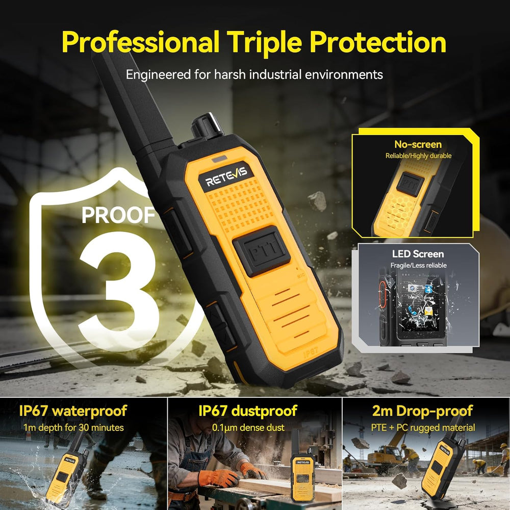 Retevis RB48A IP67 Waterproof Walkie Talkies Long Range Adults