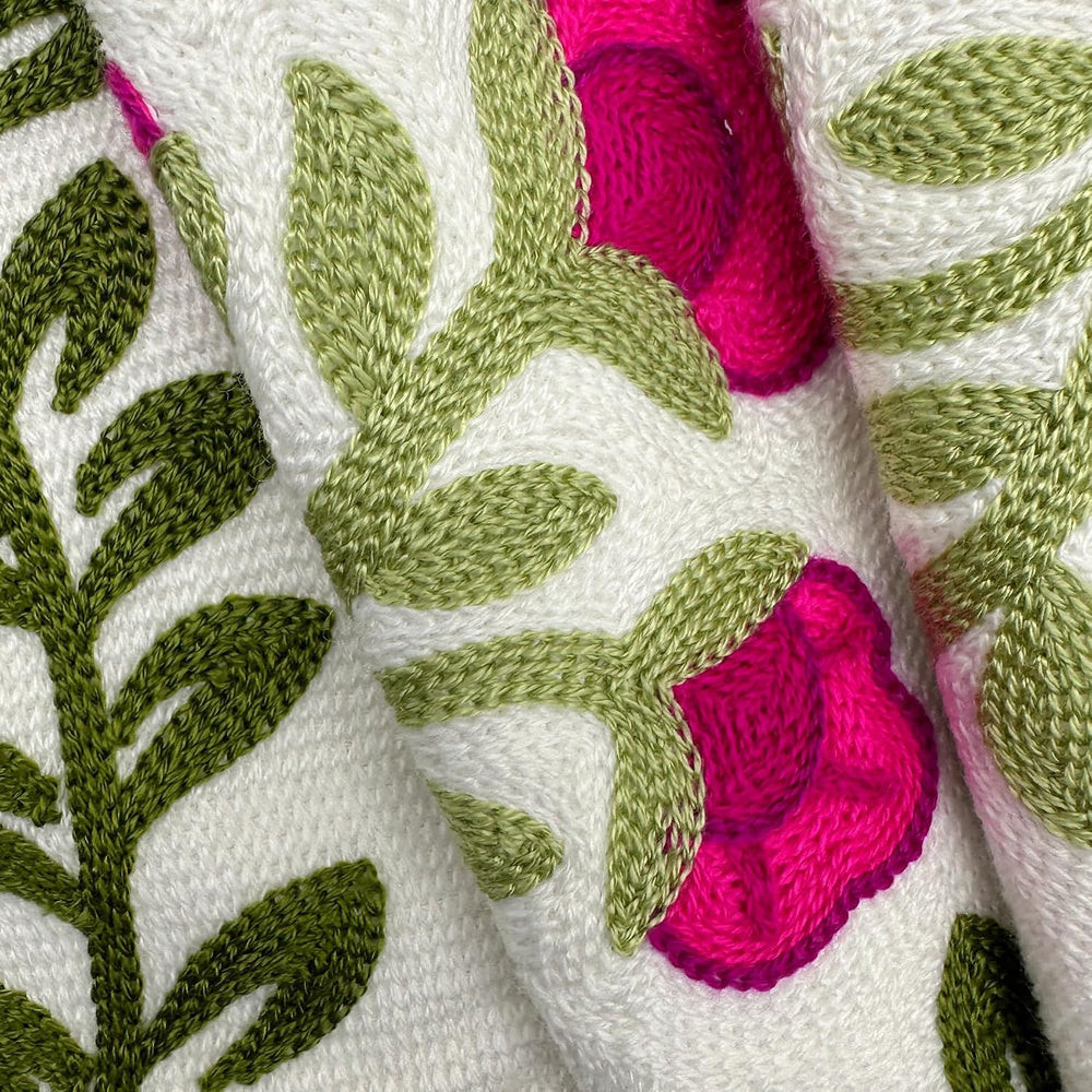 Alysheer Floral Embroidered Throw Pillow Cover 18"x 18" Set of 2, H...