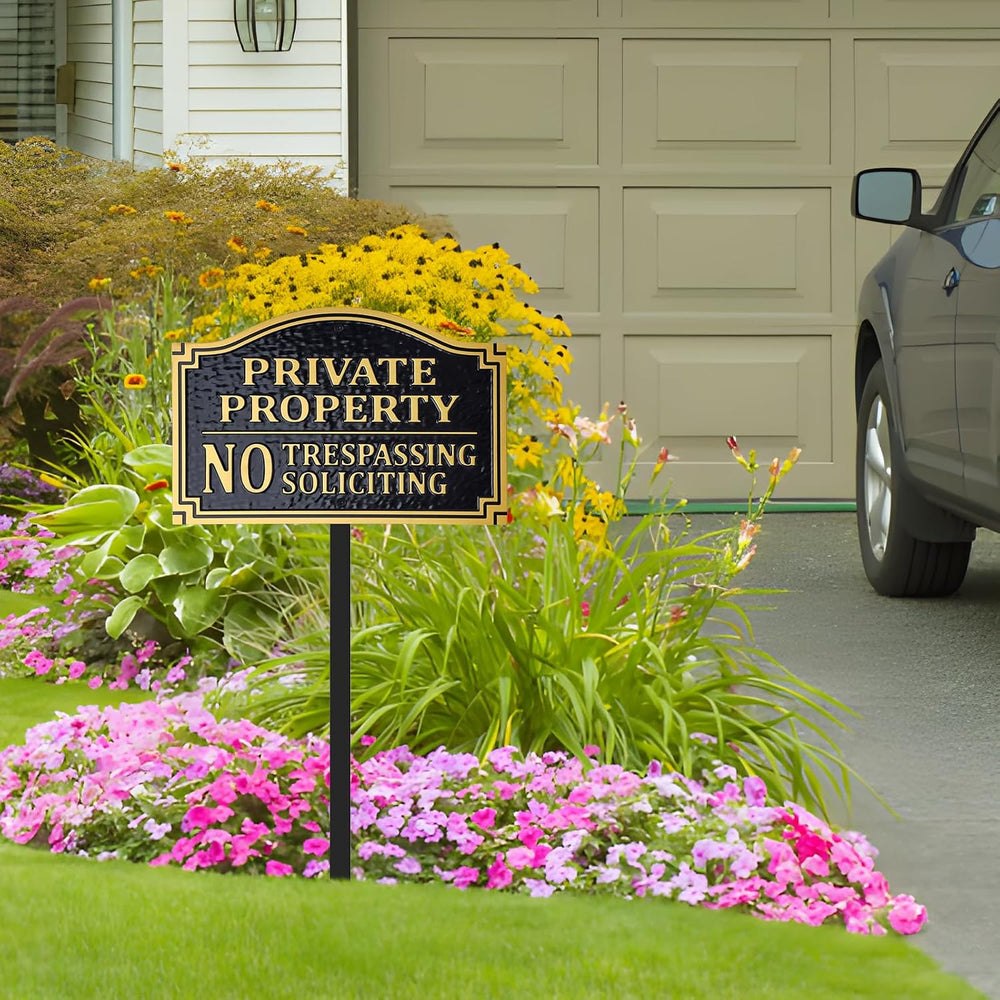 Private Property No Trespassing Sign, No Soliciting Yard Sign, A602