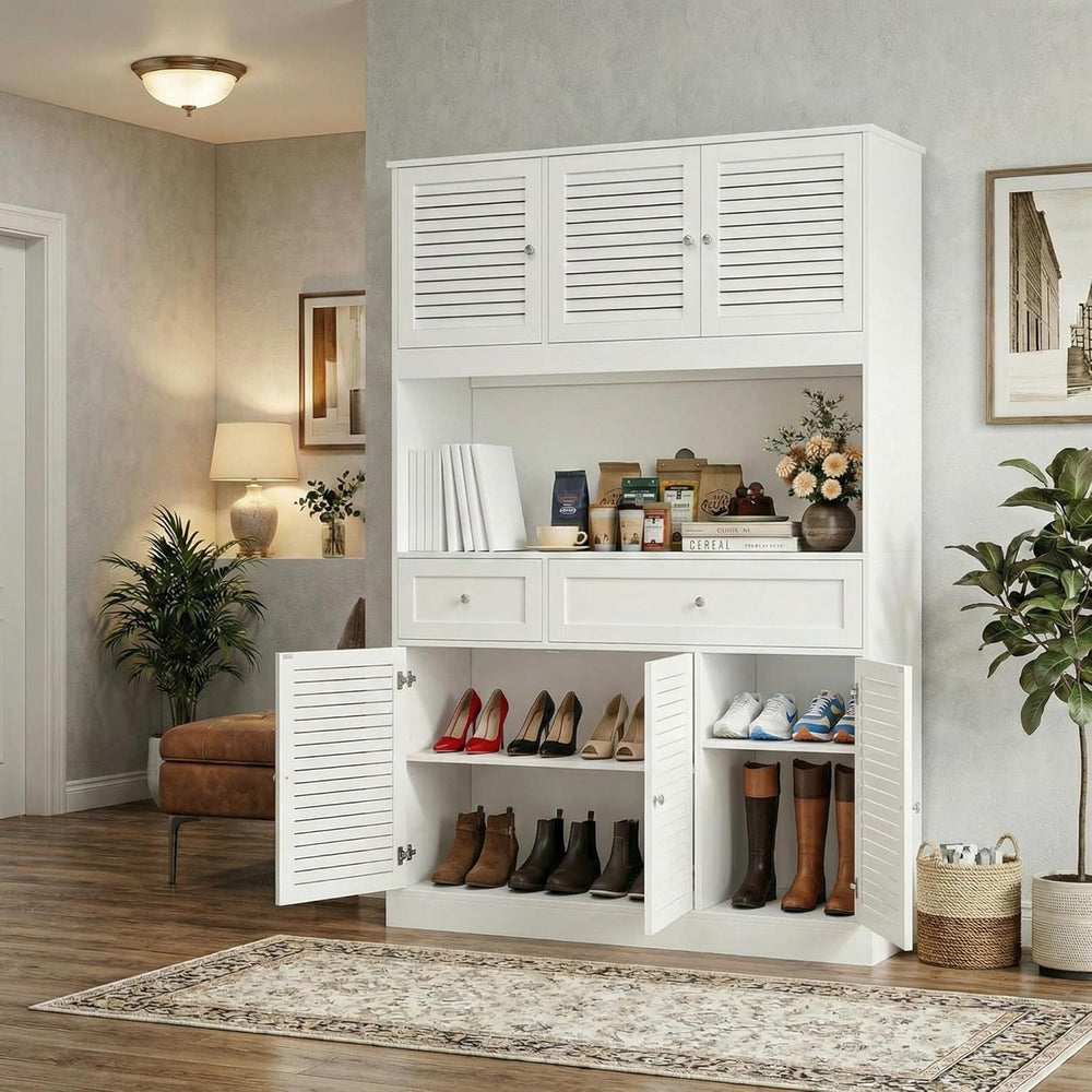 HIFIT 71" Tall Kitchen Pantry Cabinet with Spacious Countertop, 47.2&quo...