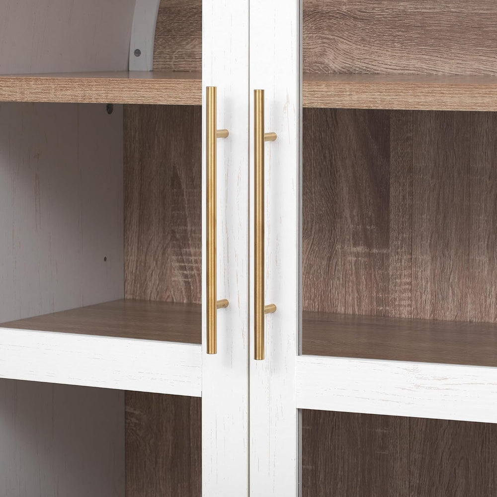 Arched Pantry Cabinet with Adjustable Shelves, Kitchen Storage Cabinet with A...