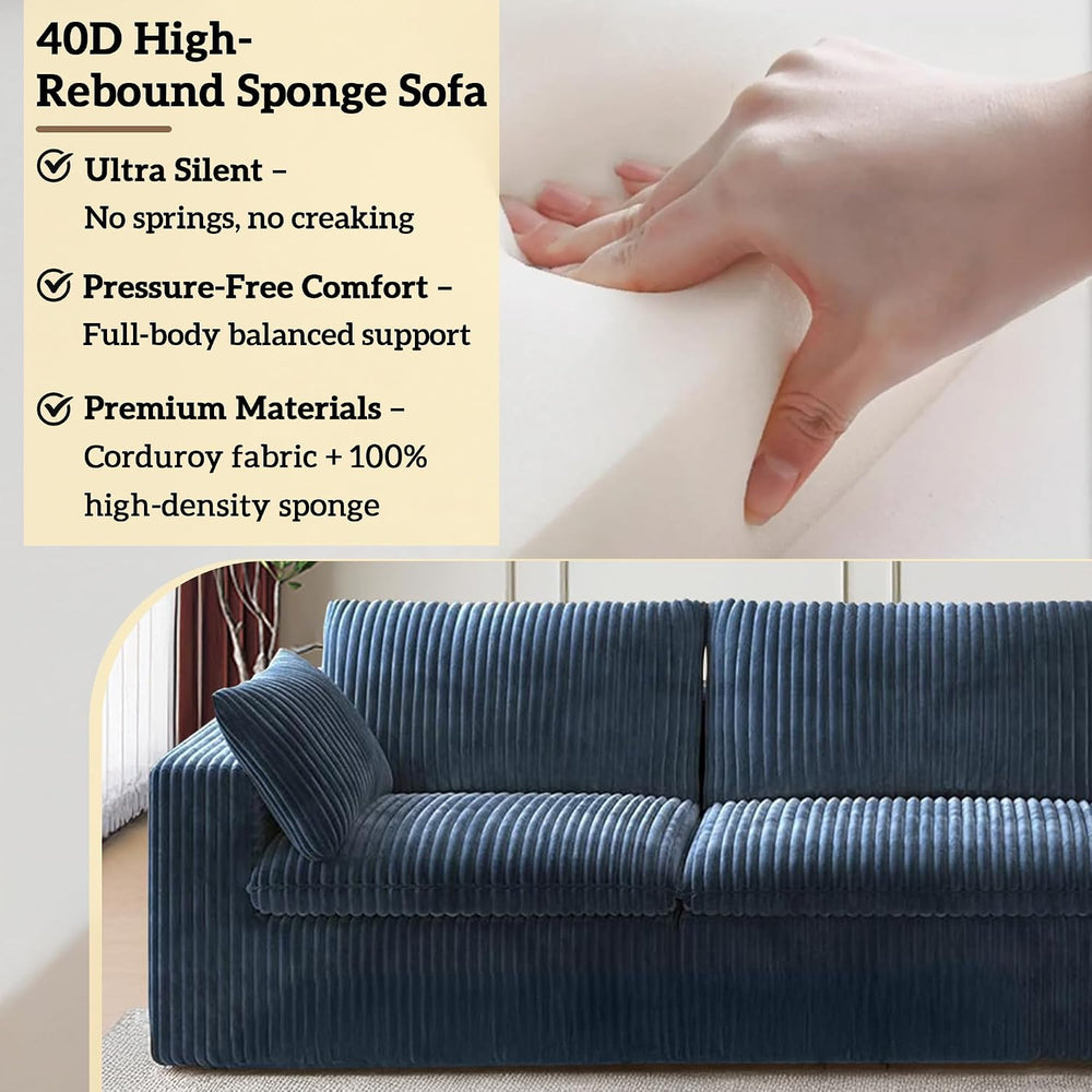 118" Cloud Couch Oversized Modular Sectional Sofa, L-Shaped 5 Seater Dee...