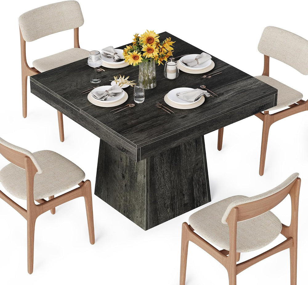 LITTLE TREE Dining Table for 4 People, 31.5-Inch Square Small Kitchen Table, ...