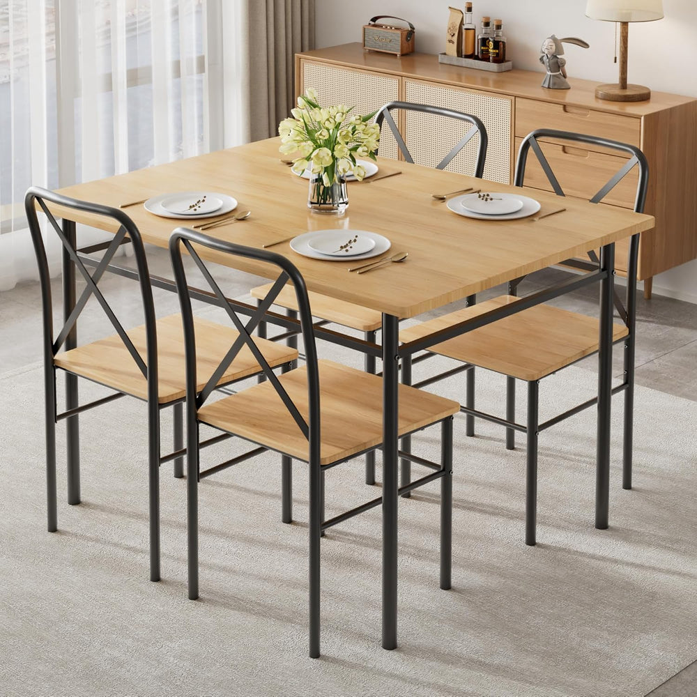 VECELO 5-Piece Kitchen Dining Table Set for 4