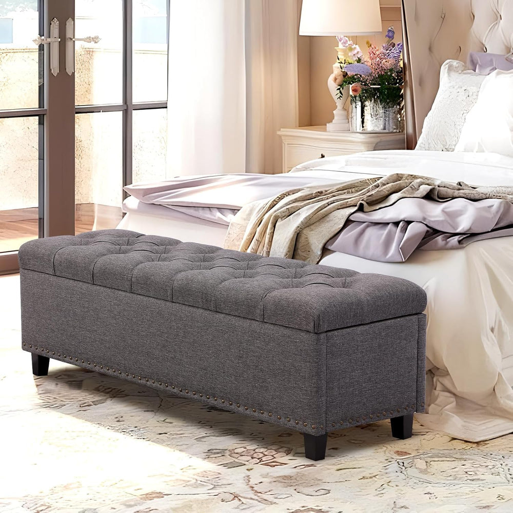 Ottoman with Storage, 51" Storage Bench Ottoman for Bedroom, End of Bed ...