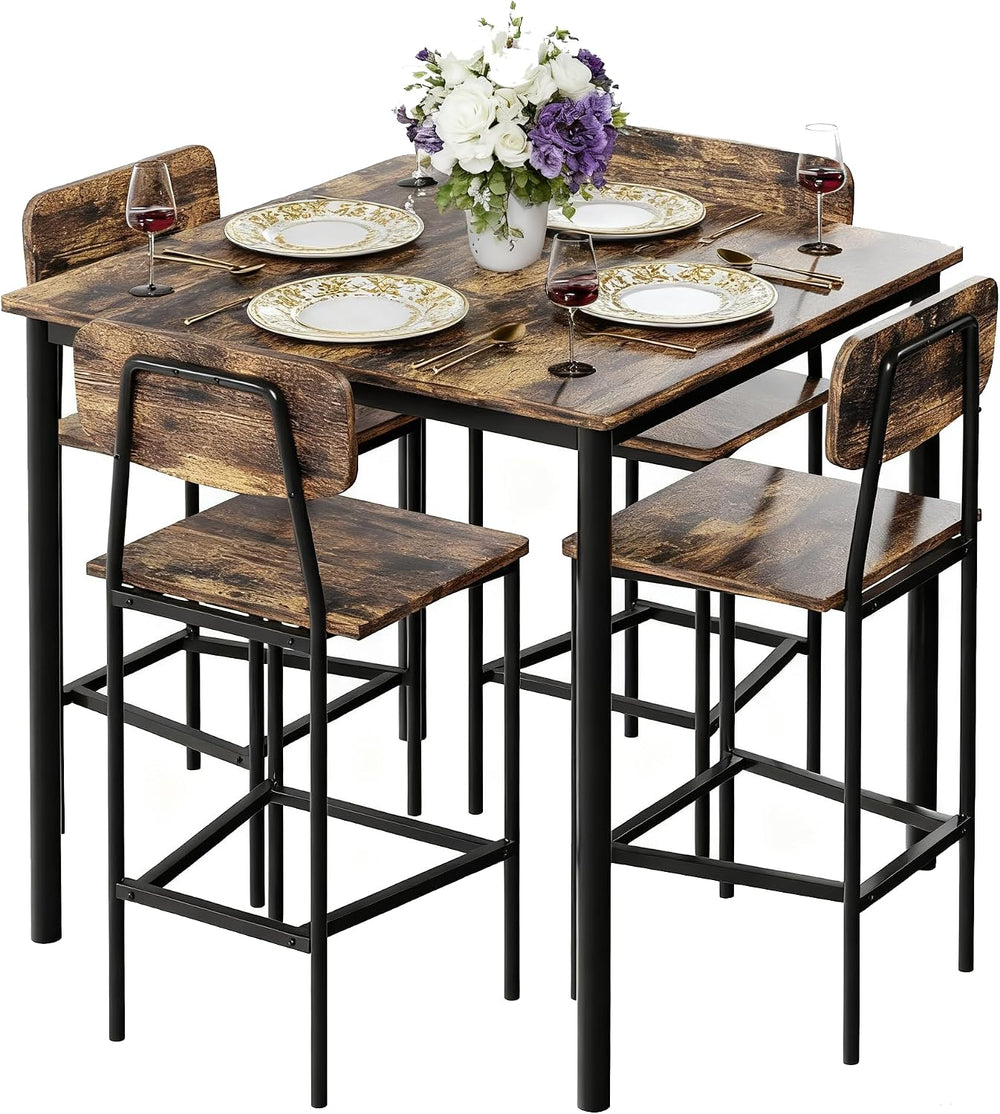 NUNU LAB Kitchen Table and Chairs of 4, Dining Table Set for 4 with Space Sav...