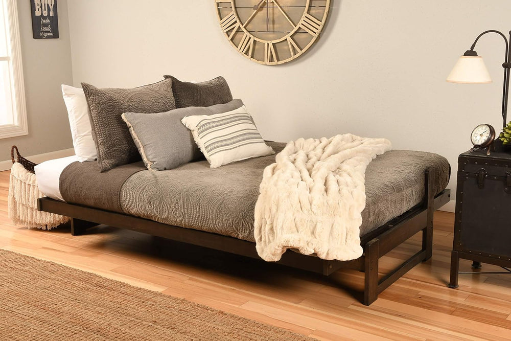 Kodiak Furniture Aspen Futon Set with Reclaim Mocha Finish, Oregon Trail Sadd...