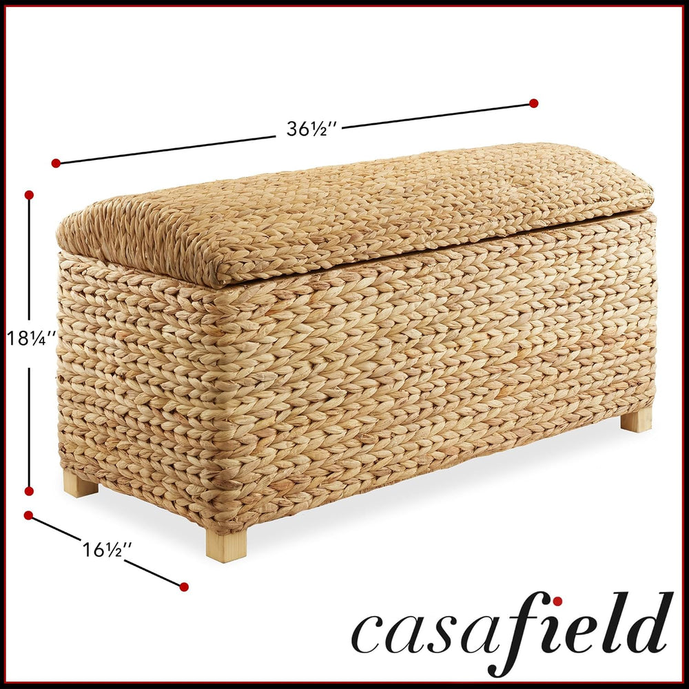 Casafield 36" Storage Trunk with Curved Lid and Safety Hinge - Natural, ...