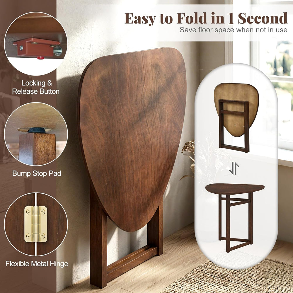 Giantex 31.5" Folding Dining Table for 2-3, Drop Leaf Kitchen Table with...