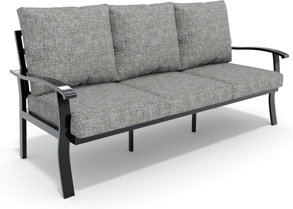 HOMREST Outdoor Couch Aluminum Patio Furniture Sofa, 3-Seat All-Weather Metal...