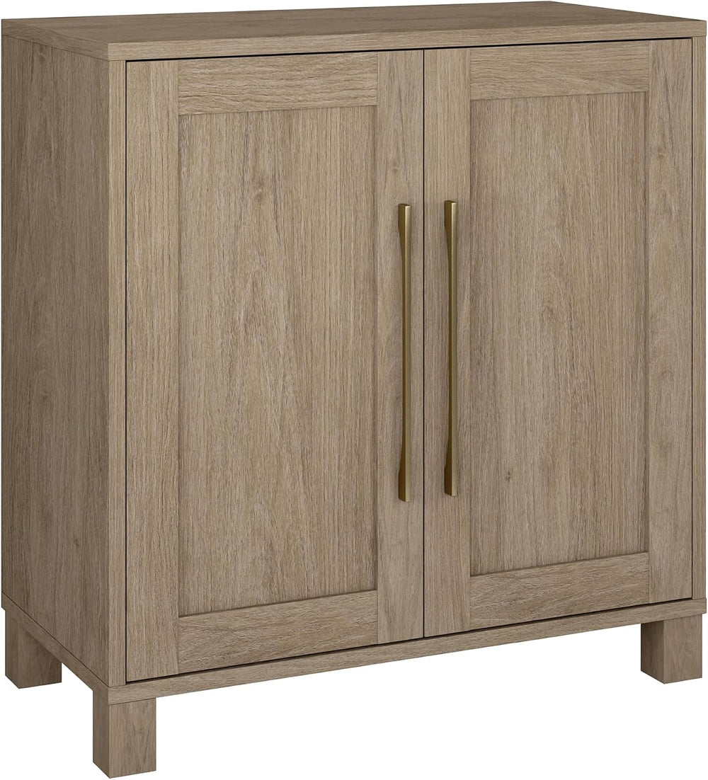 Henn&Hart 28" Accent Cabinet, Sideboard Buffet, Weathered Gray