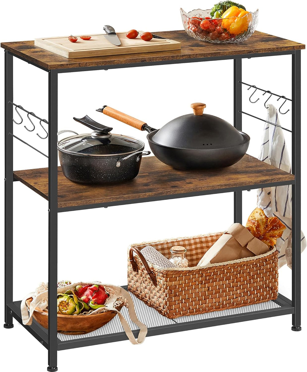 VASAGLE Bakers Rack, Kitchen Shelf, Kitchen Island, Microwave Oven Stand with...